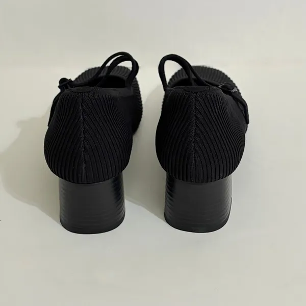 VIVAIA Mary Jane Knit Heels Black Eco Friendly Comfort Work Shoe 41.5 US 10 - Image 8