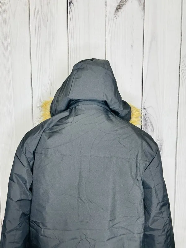 Leduntino Windbreaker Jacket Sz S Fur Hoodie Full Zip Black Sherpa Lined - Image 11