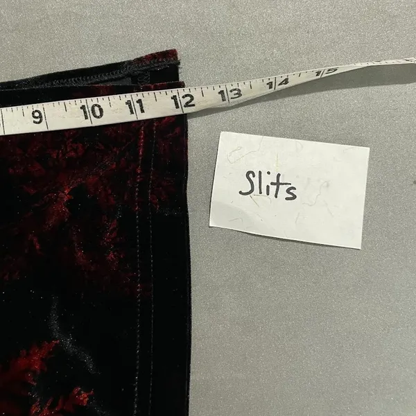 Vtg Teddi Evening Size 12 Black Red Velvet Maxi Dress Asian Oriental Whimsigoth - Image 14