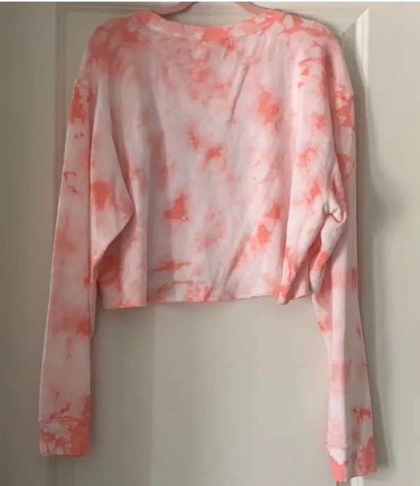 NWT PINK tie dye cropped sweatshirt - Image 2
