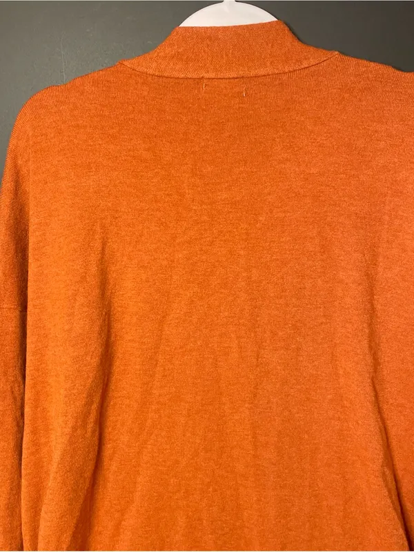 Debut Size M Burnt Orang Open Front Cardigan Sweater With Pockets Soft Cozy Chic - Image 6