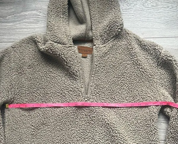 Koolaburra by UGG Tan Long Sleeve Warm Cozy Comfy Sherpa Hoodie Sweater Size M - Image 7