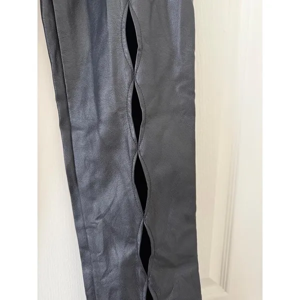 Motel Rocks Jacinta Faux Leather Pants Black Small - Image 4