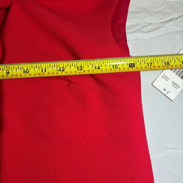 NEW Chetta B Body con Dress Lipstick Red Size 8 Zip Up Peek a Boo - Image 8