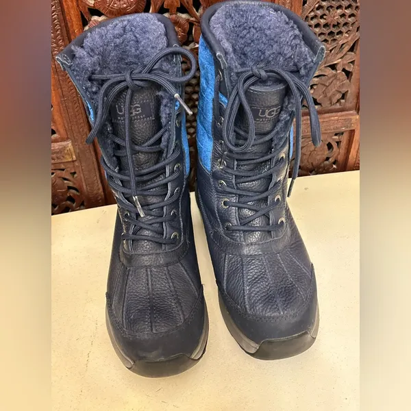 UGG Adirondack III Velvet Croc Navy Blue Waterproof Snow Boot Size 7.5 Women - Image 2