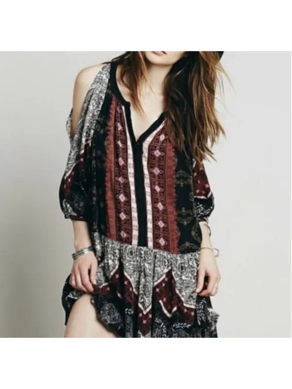 Free People Portobello Road Boho Cold Shoulder Tunic/Dress Size XS (21.5” PTP) - Image 7