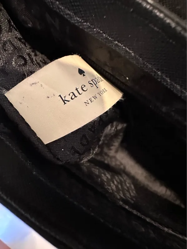 kate spade new york tilden place alek black saffiano leather flap shoulder bag purse - Image 7