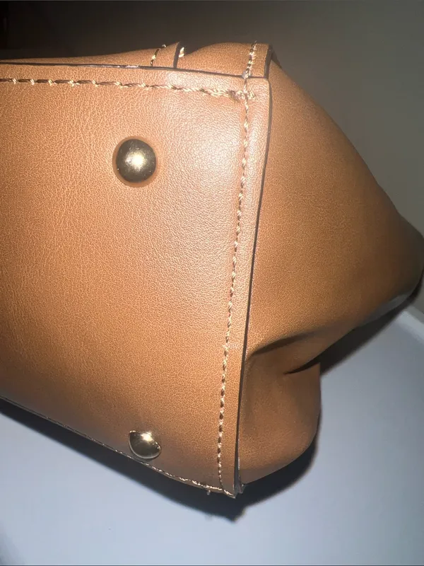 Nine West Cognac Brown Structured Tote - Image 14