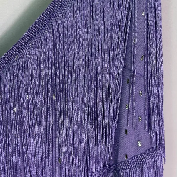 NWT ODIZLI Purple Fringe Flapper Bodycon Mini Dress - XL - Image 6