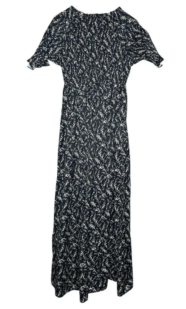 Baltic Born Lotta Black Floral Smocked Dress XS - Image 12
