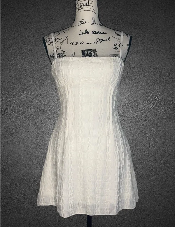 NEW Princess Polly Melrose Nights Mini Dress Womens 6 Cream Textured Sexy Classy Cocktail Party - Image 8