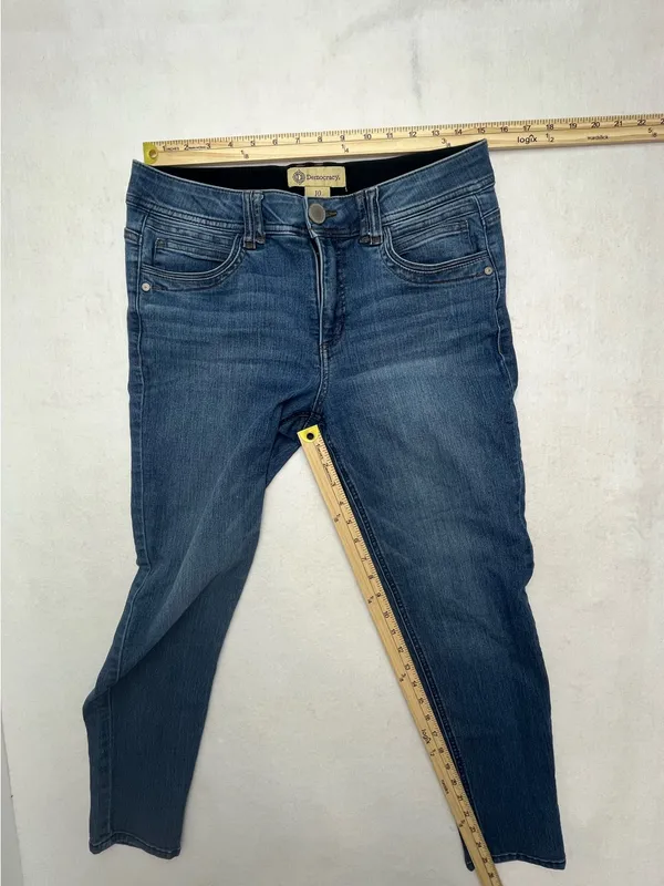 Democracy Womens Blue Skinny Ab Technology Medium Wash Denim Jeans Size 10 - Image 11