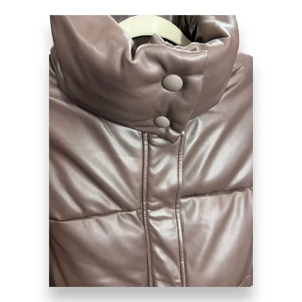 APPARIS Jemma Brown Puffer‎ Coat Size Large Faux Leather NWT - Image 3