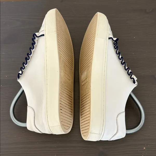Tory‎ Burch Sport White Leather Ruffle Low Top Sneakers Lace Up Size 7 - Image 6