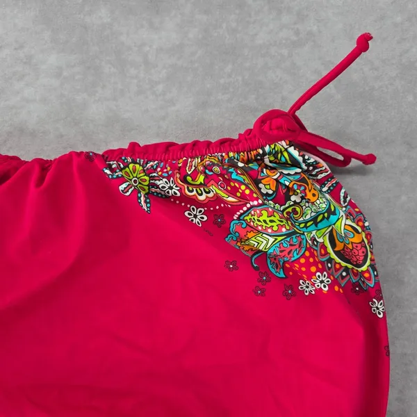 Athleta Pink Floral‎ Scrunch Tie Padded Swimwear Tankini Tank Top Medium 34 B/C - Image 5