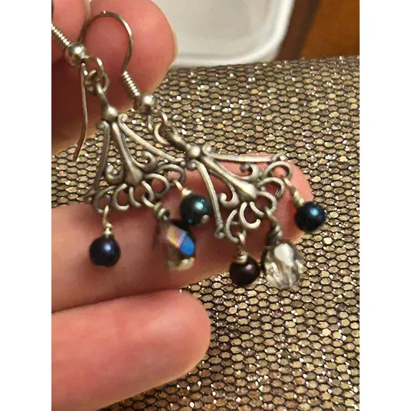 Earrings silver plated 1 pair h60 3.24g - Image 4