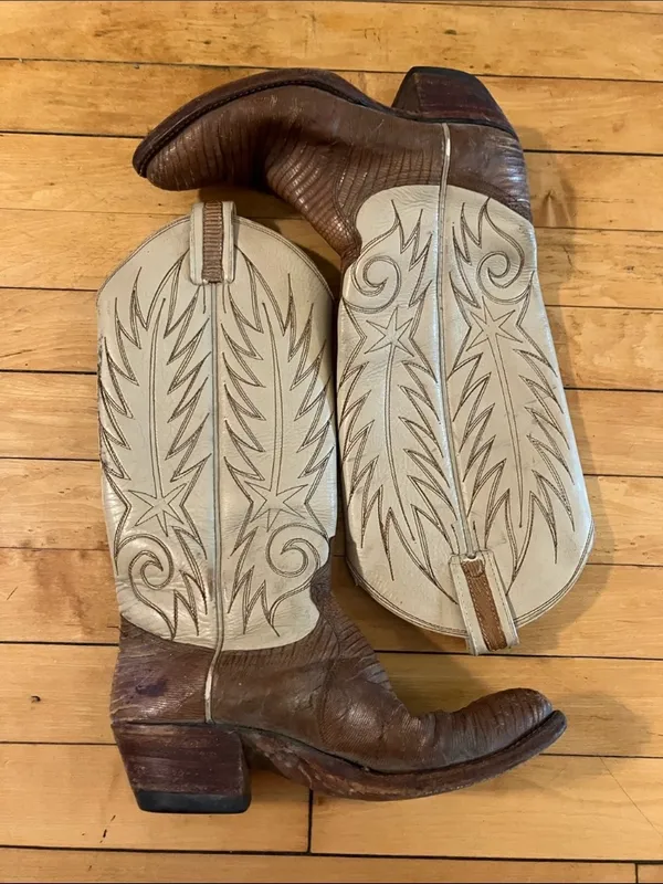 Dan Post Ivory Tan Leather Cowgirl Western Boots Size 5.5 - Image 3