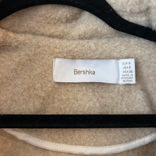 Sherpa fleece shacket jacket beige oversized - Image 3