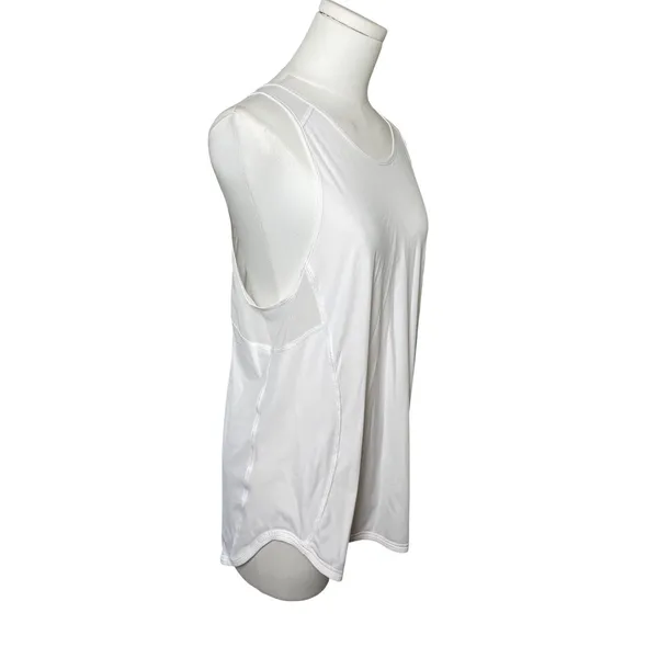 Lululemon White Mesh Vent Athletic Tank Top‎ Loose Fit Workout Womens M - Image 2