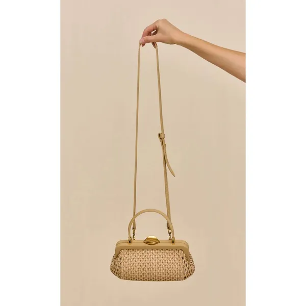 NEW Cult Gaia Zuma Woven Mini Crossbody Sand Tan - Image 2