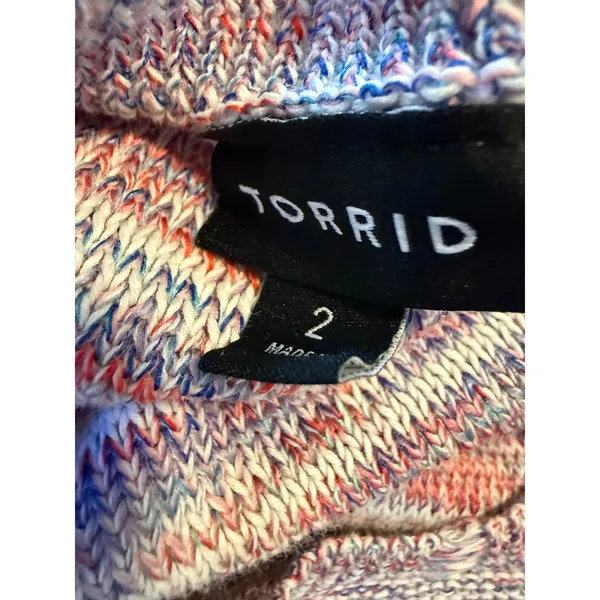 Torrid pink Multicolored Marled Knit‎ Sweater Top 2XL boho whimsigoth Y2K fairy - Image 5