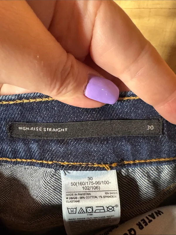 NWT Banana Republic High Rise Straight Jeans Dark Wash Size 30 - Image 5