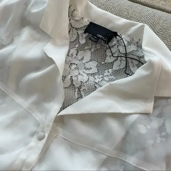 NWT Greylin Black and White Jumpsuit Lace M - Image 14