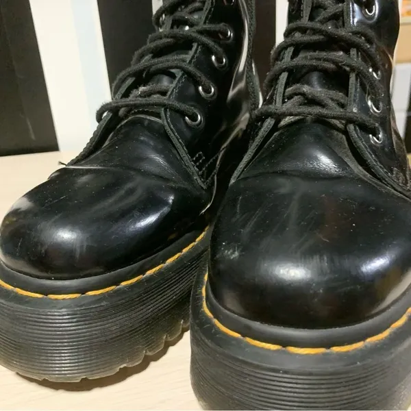 UK Dr Martens "Jadon” Platform LaceUp Leather Combat Style Boots Size 6 Woman's - Image 3