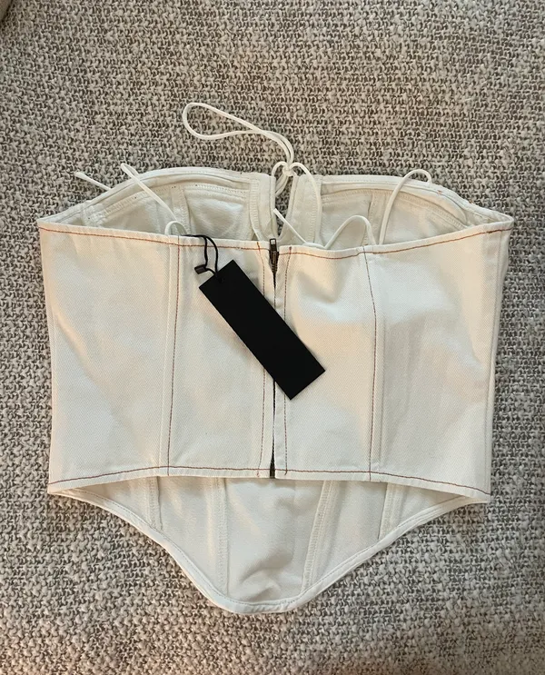 LIONESS Denim Corset Top - Image 3