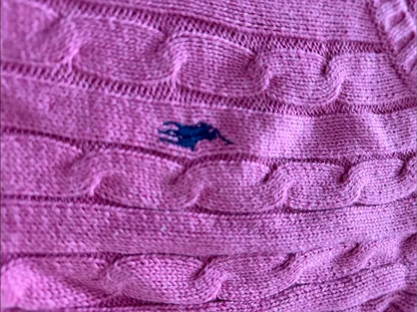 Polo Ralph Lauren Pink Cableknit Cotton Crewneck Sweater Sz L - Image 3