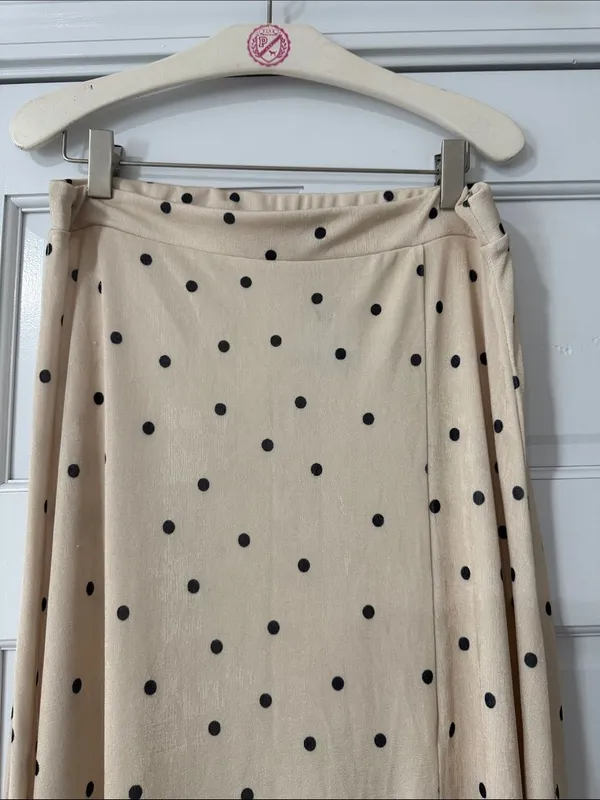 SINSAY Maxi Polka Dot Champagne Skirt With Sleet Size L - Image 3