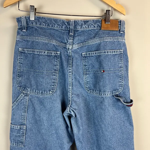 Tommy Hilfiger Carpenter Jeans Womens 12 Vintage 90's Y2K Wide Leg Baggy Hip Hop - Image 4