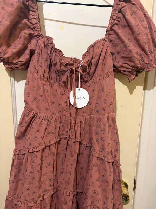 Storia Floral print ruffle Tiered Midi Dress - Image 5