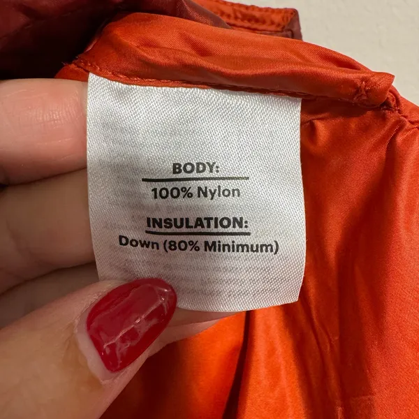 REI Womens Down Puffer Vest 650 2.0 Orange Cabin Wood Size Small Water Repellent - Image 8