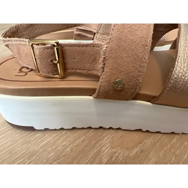 UGG Braelynn Metallic Gold Leather Straps Platform Sandal Womens Size U.S. 9.5 - Image 6
