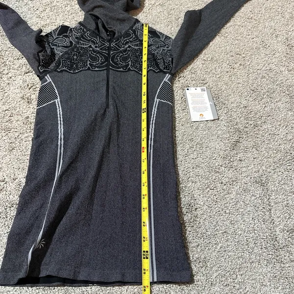 ATHLETA Dark Gray and black Hoodie with Decorative Yoke - Image 4