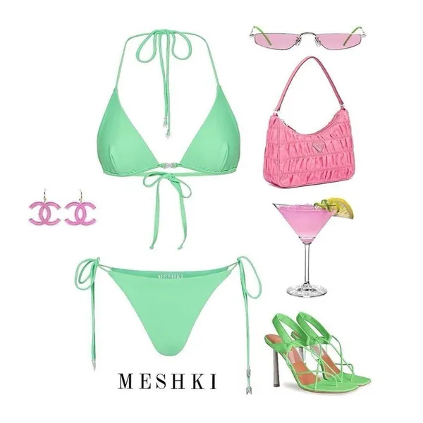 Meshki Green Aliza String Tie Swim Bottoms - Image 5