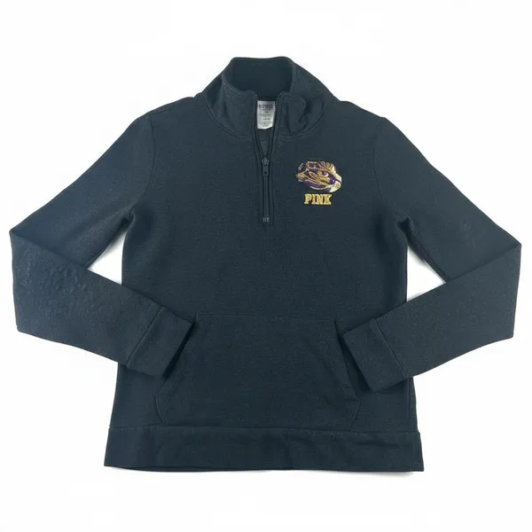 PINK‎ Victoria's Secret LSU Tigers Sequins Quarter Zip Sweatshirt Women's Small - Image 3