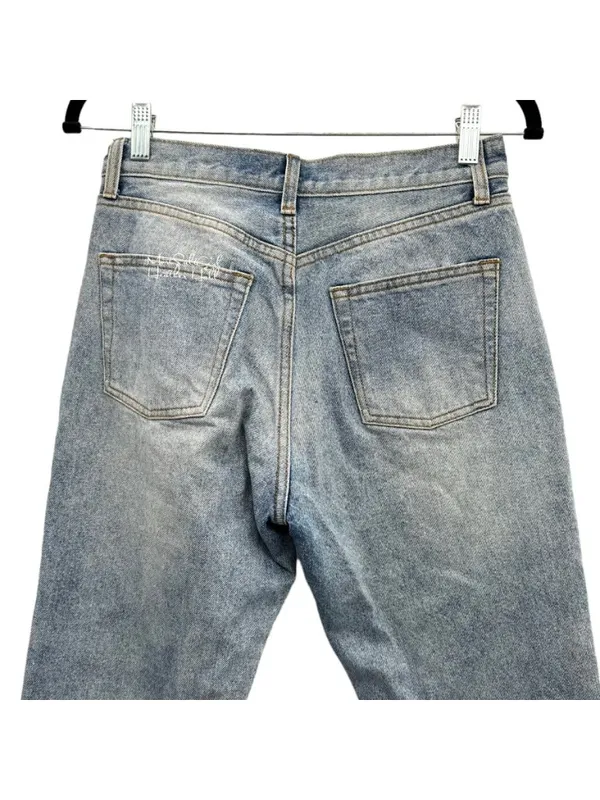 John Galt Medium Stone Wash Straight Leg Denim Jeans 27 - Image 3