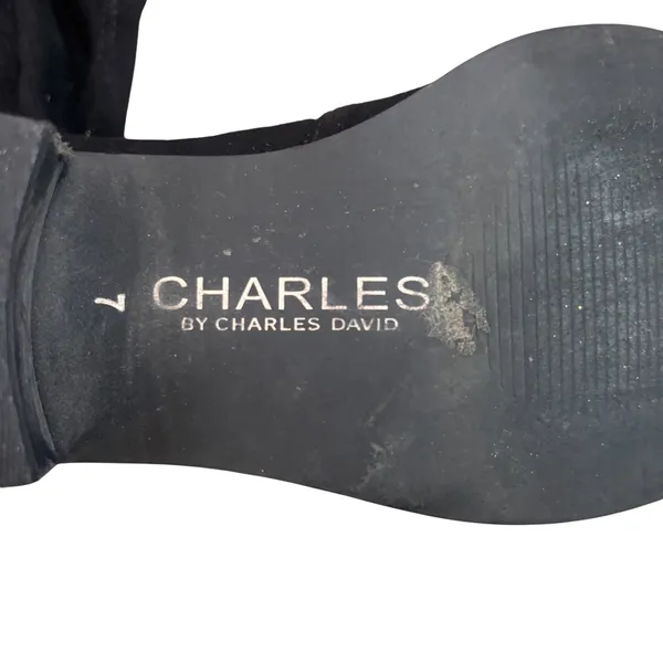 Charles by Charles David Black Faux Suede Lace Up Over The Knee Boots Size 7 - Image 5