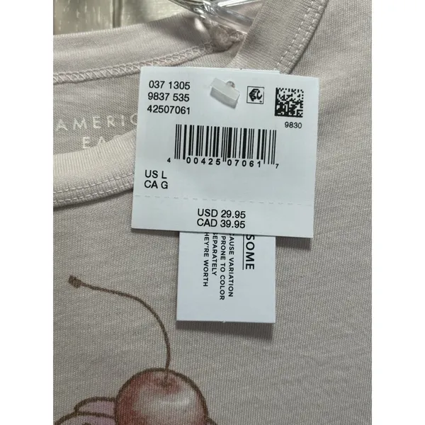 American Eagle Cake Graphic Print‎ Short Sleeve T-Shirt Size L NWT - Image 3