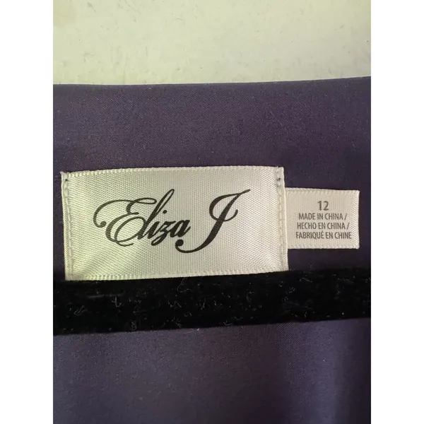 Eliza J Blue Faux Wrap Floral Puff Sleeve Dress Size 12 - Image 6