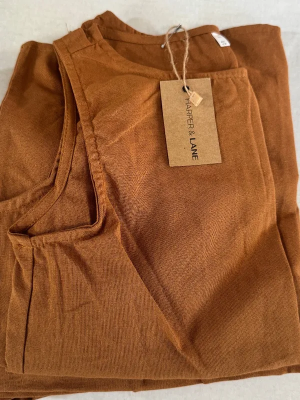 NWT Harper & Lane 2 piece brown sleevless top & wide leg bottom set size S - Image 7