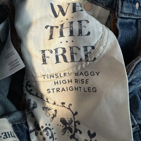 We The Free People Baggy Jeans 24x32 Tinsley HighRise Relaxed Straight 90s Retro - Image 10