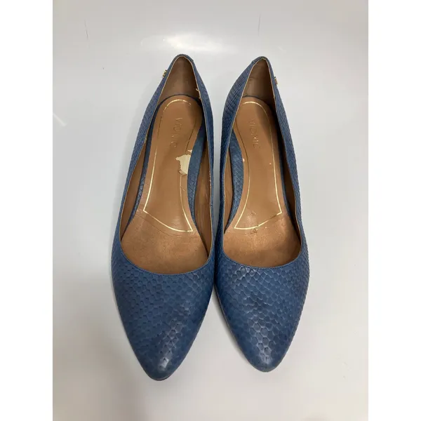 Vionic Mia Pumps Women 9.5 Blue Fair Snakeskin Embossed Leather Kitten Heel - Image 2