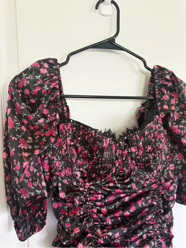 For Love & Lemons NEW Melrose Bustier Floral Ruched Mini Dress - Image 4