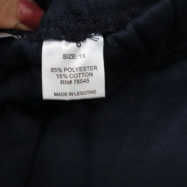 Madison Taylor Sweatpants Women 1X Navy Blue Straight Leg Fleece Excellent - Image 3