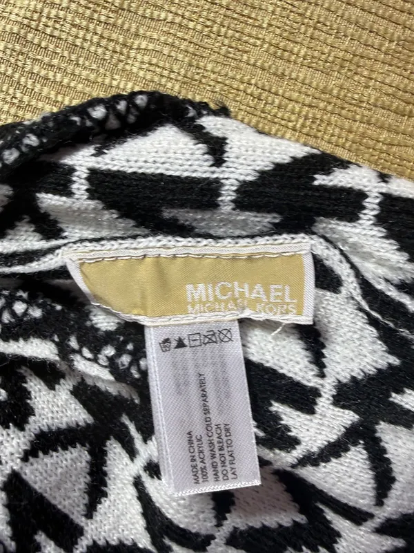 Michael Kors MK Logo Beanie Hat Black White Monogram Knit Winter Cap - Image 5