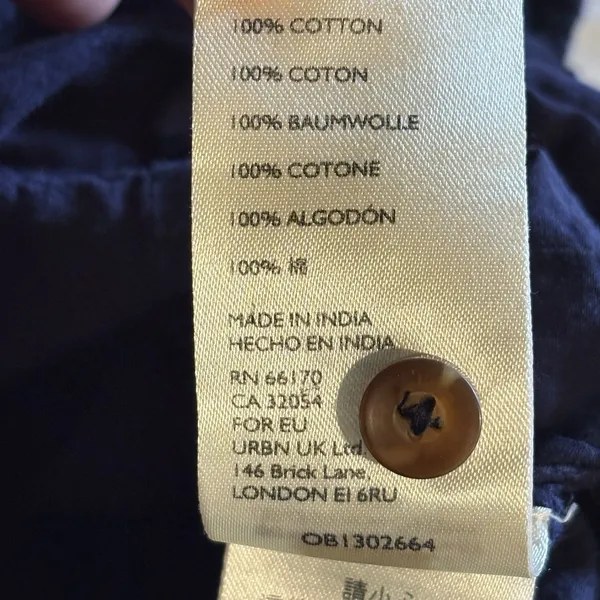 Anthropologie Pilcro and the Letterpress Navy Blue Relaxed Fit Cotton Blouse XS - Image 9