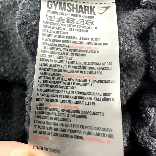 Gymshark Cropped 1/4 Zip Hoodie Jacket Oversized Athleisure Fleece Black Medium - Image 2